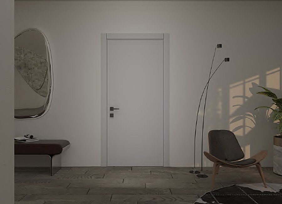 Oak interior door with panel detail