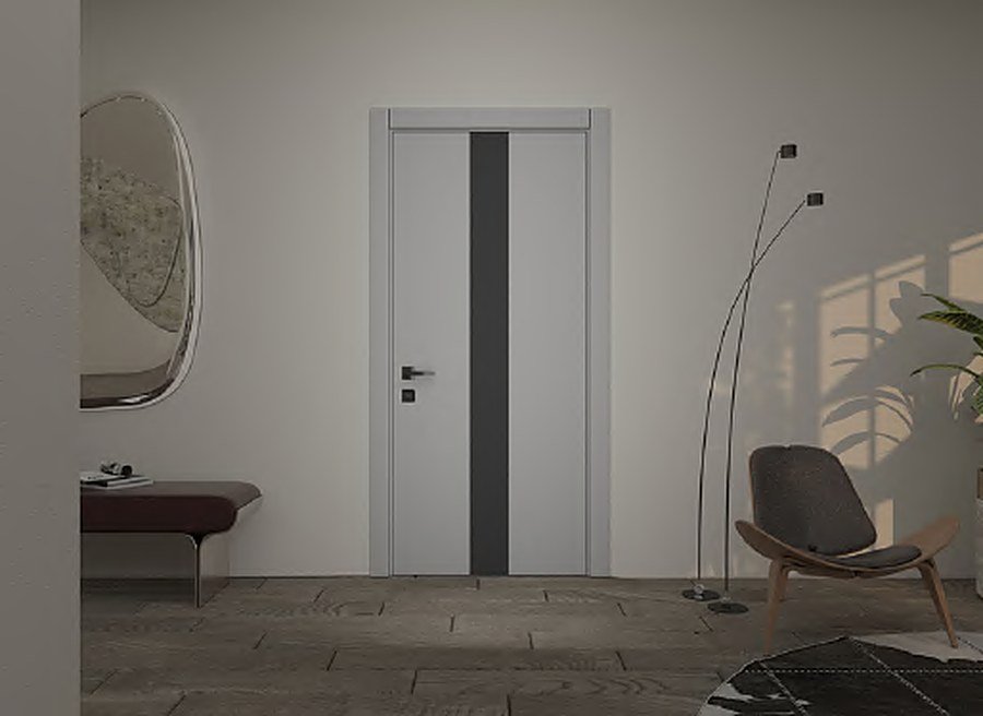 Natural light oak door in modern interior