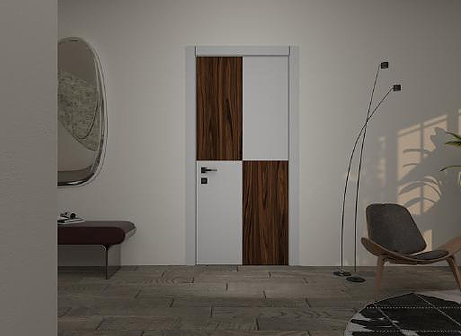 Arched oak interior door