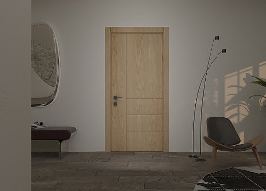 Slate grey painted interior door